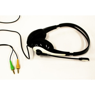 KRAUN KS-4K Cuffie con Microfono - Bianco/Nero - Rivestimento Rovinato