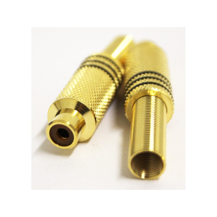 CONNETTORE AUDIO RCA Oro Dettagli Rossi