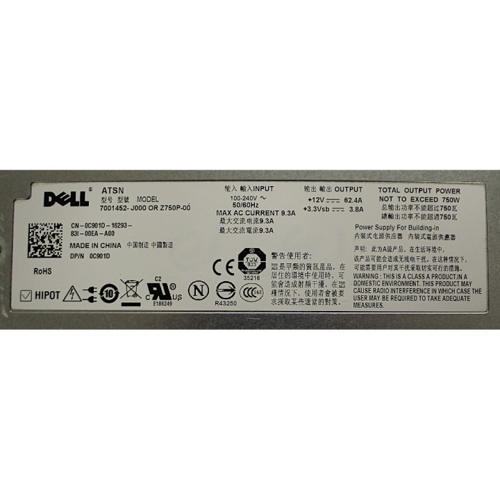 DELL ATSN 7001452-J000 - Alimentatore per Server Dell Rack - 750W