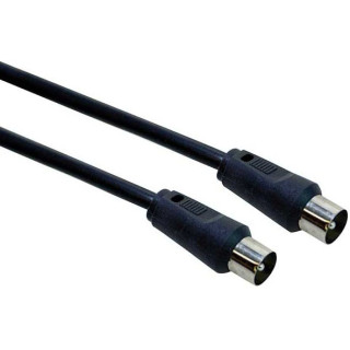 Cavo Coassiale per Antenna TV Maschio/Maschio - Lunghezza Mt. 1,80 - Nero