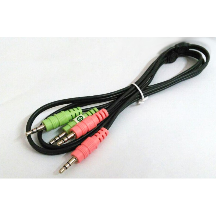 Cavo collegamento Cuffie e Microsofono Jack 3.5" - Rosa Verde