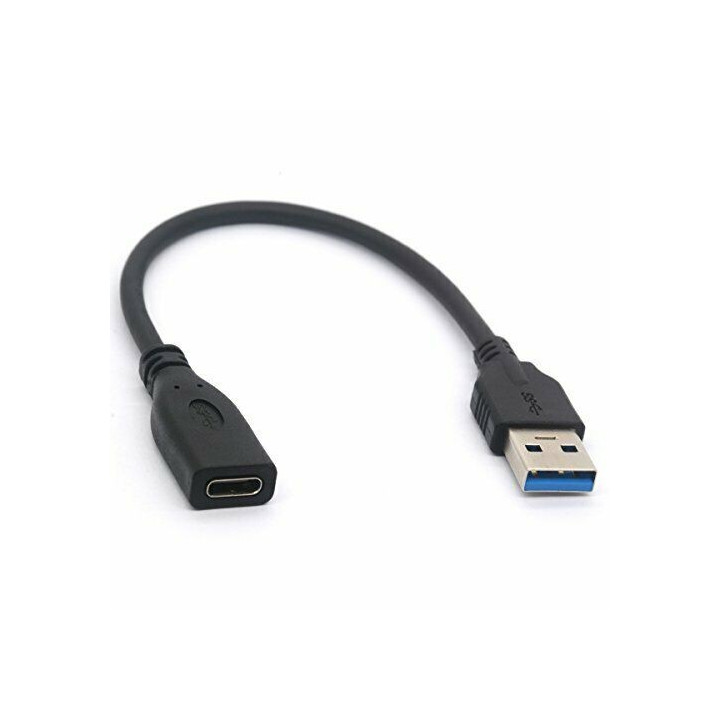 Adattatore cavo da Usb 3.0 Maschio a Usb Tipo C 3.1 Femmina Prolunga Nero