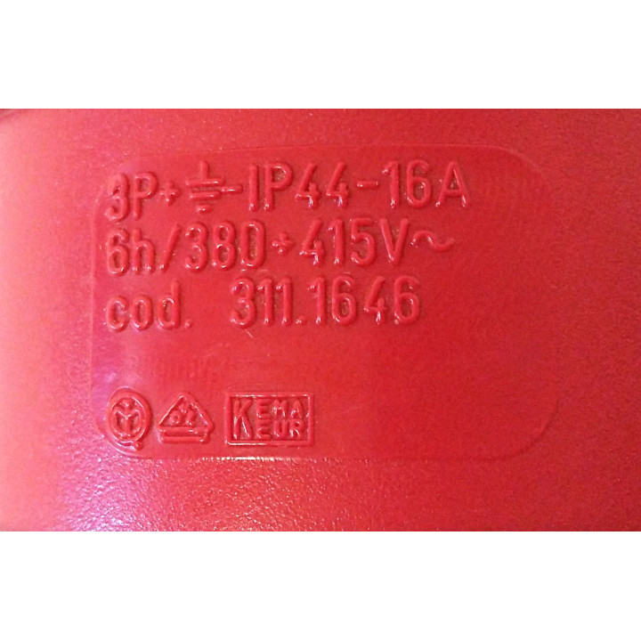 Scame 311.1646 - Spina Mobile Industriale 16A - 3P+T - 380-415V - IP44