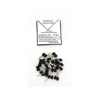 Elematic E13 - Capocorda a Tubetto/Puntale 1.5mmq - kit da 37 pz. - Nero