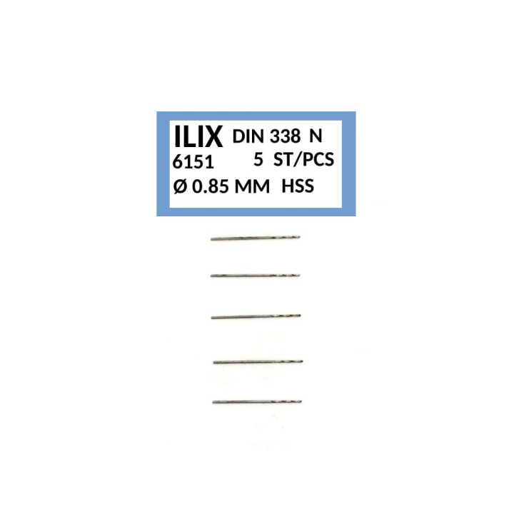 Ø 0,85mm HSS Punta ILIX 6151 DIN338 N - kit da 5 punte