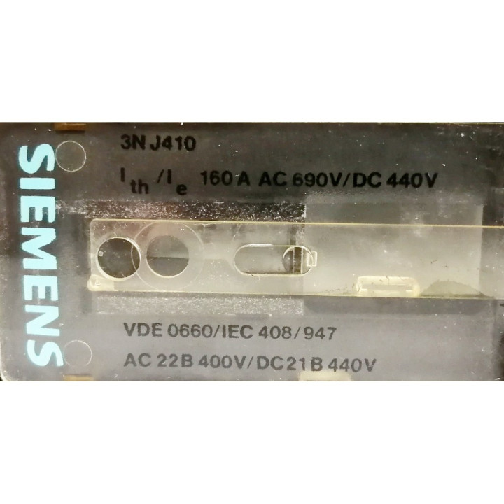 Disaccoppiatore fusibili Industriale Siemens 3NJ410 INLINE FUSE SW.DIS. 3P 160A 690 V A.C.