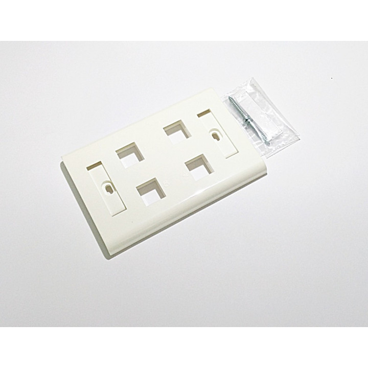 3 Modules Plate 4xRJ45 WHITE