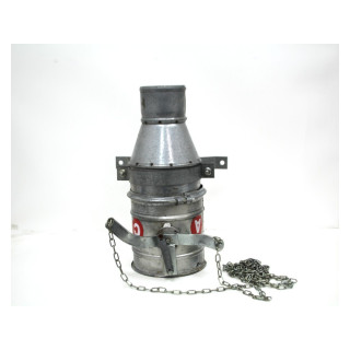 Struttura cappa in ferro zincato con serranda a ghigliottina