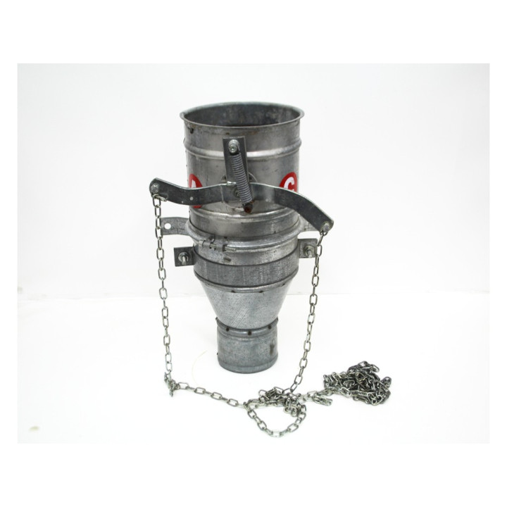 Struttura cappa in ferro zincato con serranda a ghigliottina