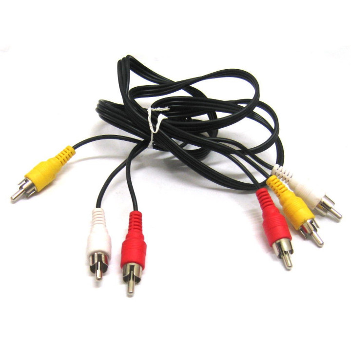 OEM - Cavo Audio Video 3 RCA per DVD/TV - Lunghezza Mt. 1.20 - Nero