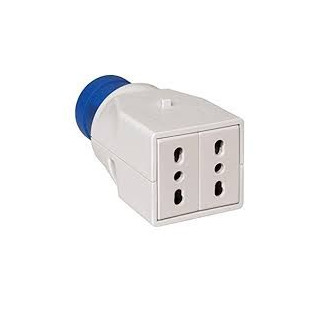 Adattatore IC 2P+T 16A 230V 2 Prese Bipasso Schneider PKZA202