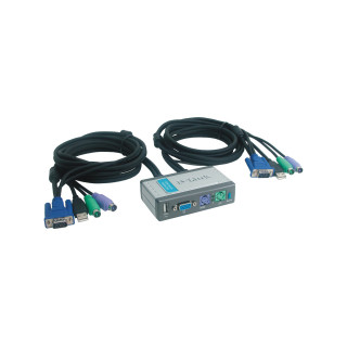 KVM Switch a 2 porte con cavi KVM incorporati e 1 porta USB 2.0 DKVM-2KU