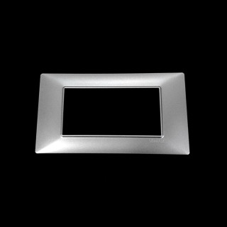 VIMAR 14654.20 - Placca Tecnoplimero 4 Moduli - Argento Opaco