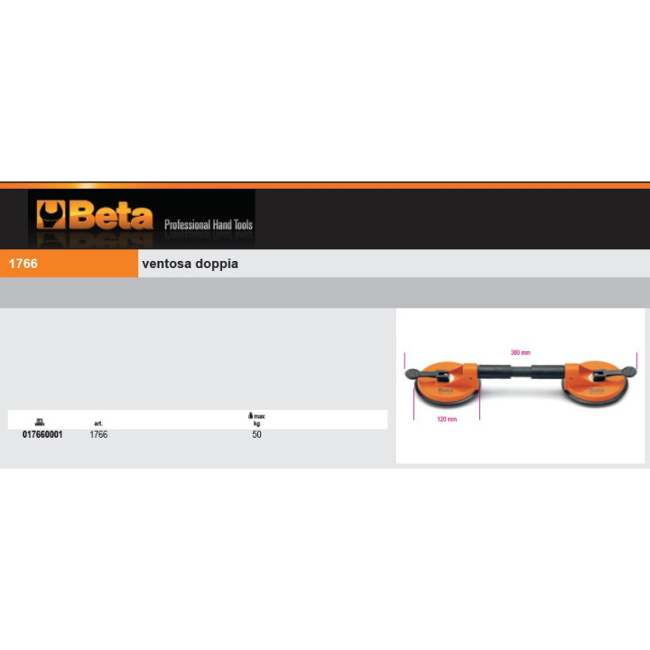 Beta 1766 - Ventosa Doppia per Pavimento Flottante 116x250mm