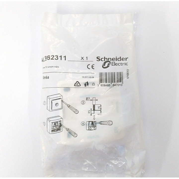 Schneider Electric ALB62311 - Presa TV Singola Maschio ALREA