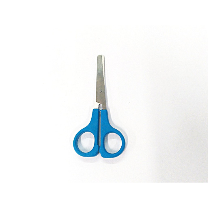 3Pz. Forbici con punta Arrotondata con Impugnatura in Plastica Blu - 50mm