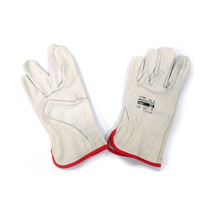 PROTECTION line 1/106 - Guanto in Pelle Bianco TG.8