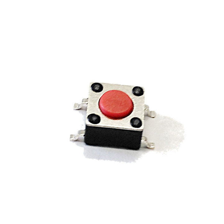 Creative CTT1102 - SMD Pulsante Tattile Micro Switch Push Button 4Pin Rosso 12VDC