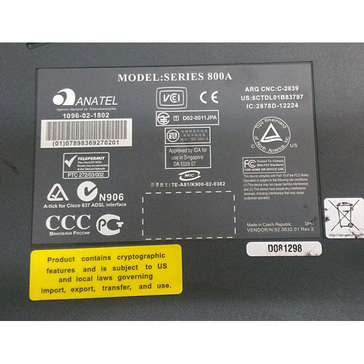 CISCO 1096-02-1802 - Router  837 SERIES 800A con Alimentatore