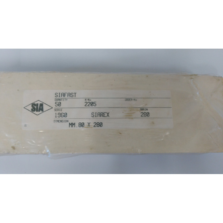 Siafast 2205 - 50 x Foglio Carta Abrasiva 80x280mm Grana 280