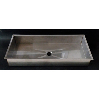 TEC SERVICE - Lavabo Bagno Rettangolare da Incasso con Bordo Piatto 820x320x120mm