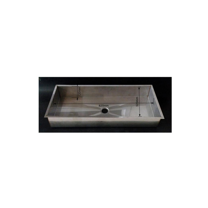 TEC SERVICE - Lavabo Bagno Rettangolare da Incasso con Bordo Piatto 820x320x120mm