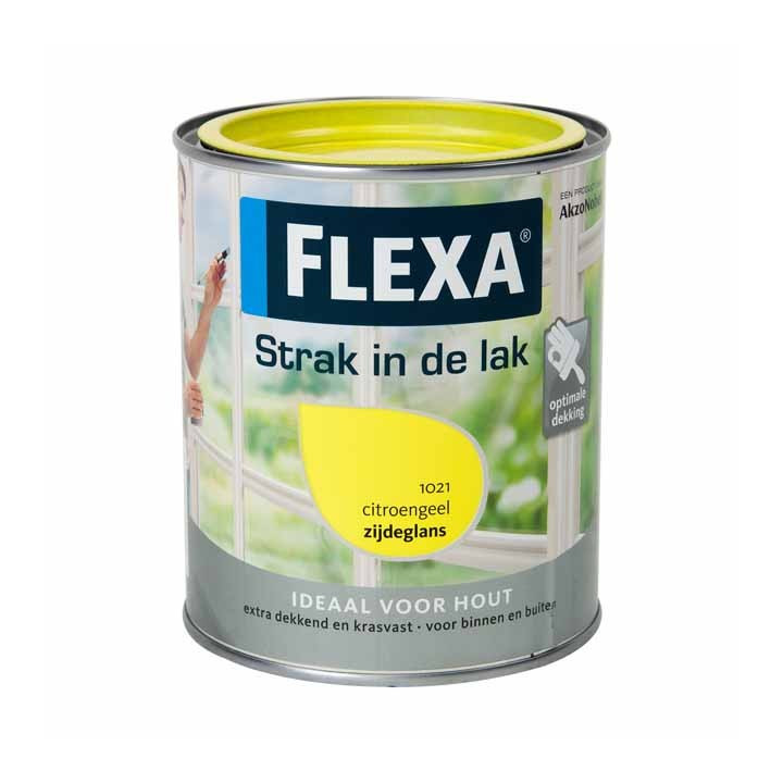 FLEXA Strak in de lak CITROENGEEL zijdeglans L.t 0.75