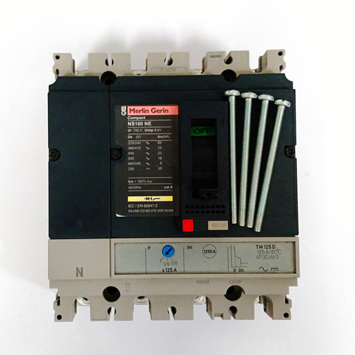Merlin Gerin NS160NE TM125D - Interuttore Automatico Completo di Sganciatori 125A 4P3D+N/2 25kVa