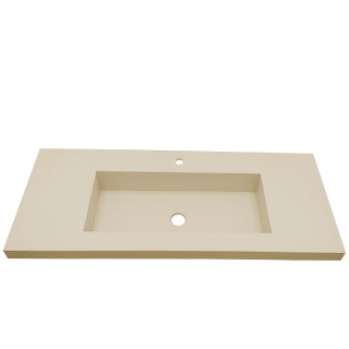 Lavabo Bagno con Vaschetta Rettangolare Centrale Acrilico TORTORA 122x51cm