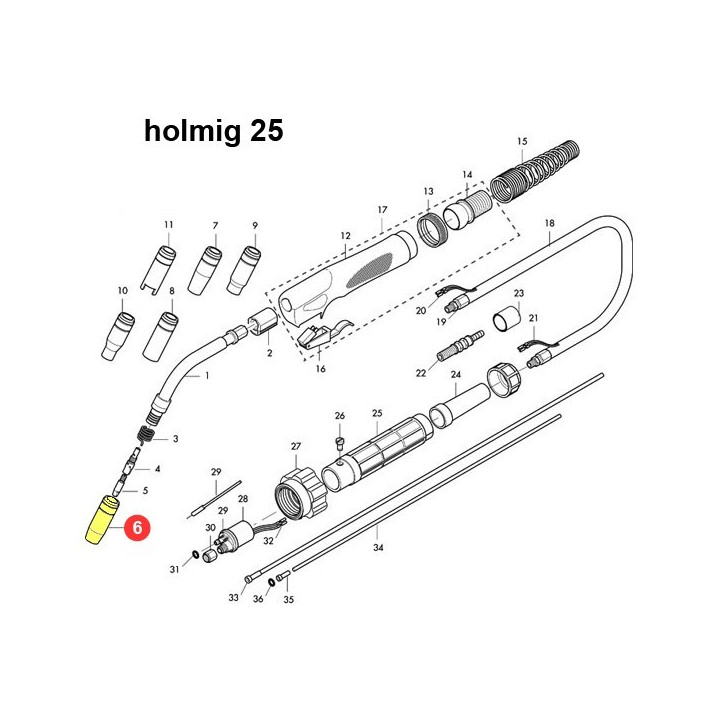 HOL.MEC HG025.4 - Ugello Conico D.15mm