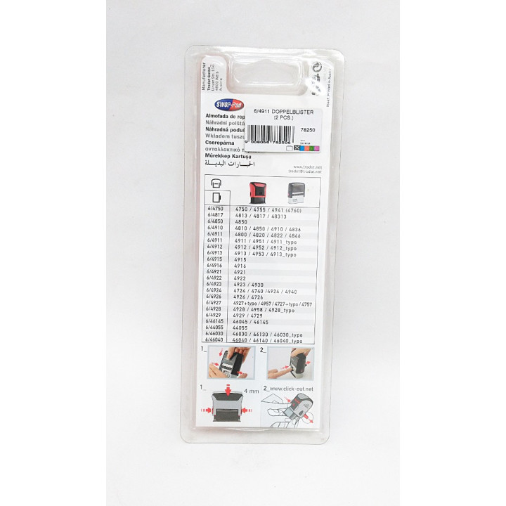 SWOP-Pad 6/4911 - 2 x Tamponi di Ricambio per TRODAT 4911