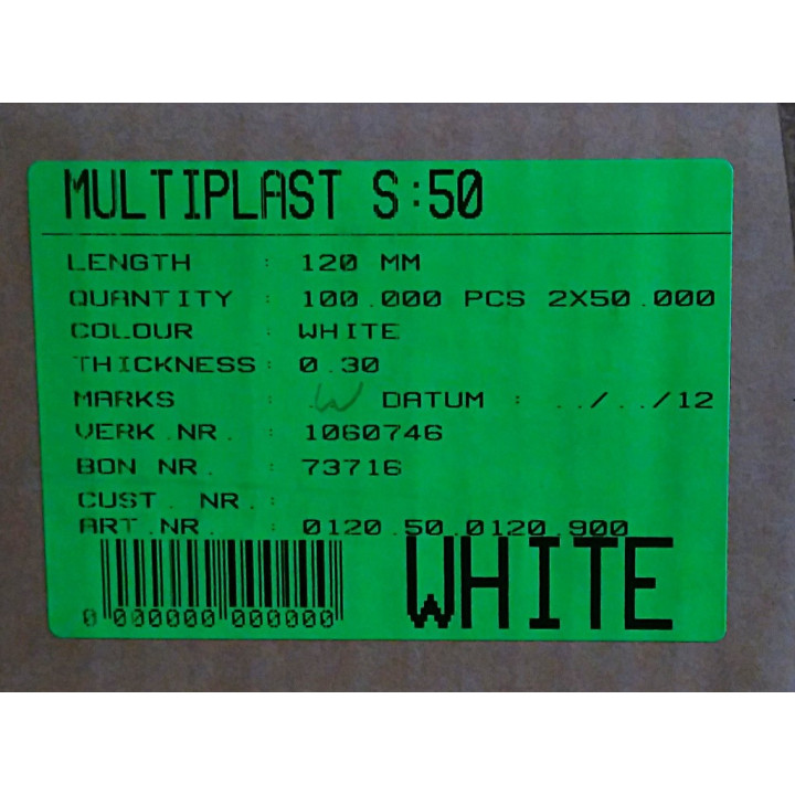 Laccetto Chiudi Sacchetto Multiplast S:50 120mm - Bianco