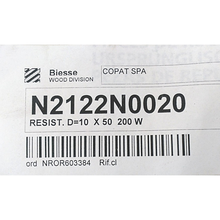 BIESSE N2122N0020 - Resistenza D.10 x 50 200W