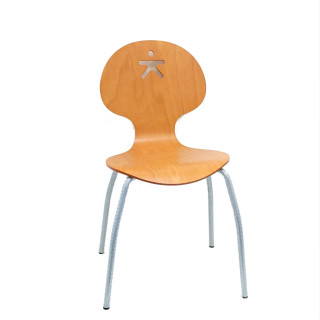 Sedia Legno con Seduta Tonda Color Cliegio Chiaro - OMINO