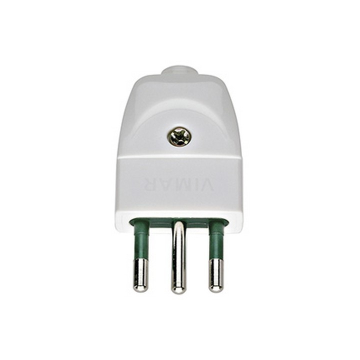 Vimar 00201B - Spina 2P+T 10A Tipo S11 Assiale Bianco