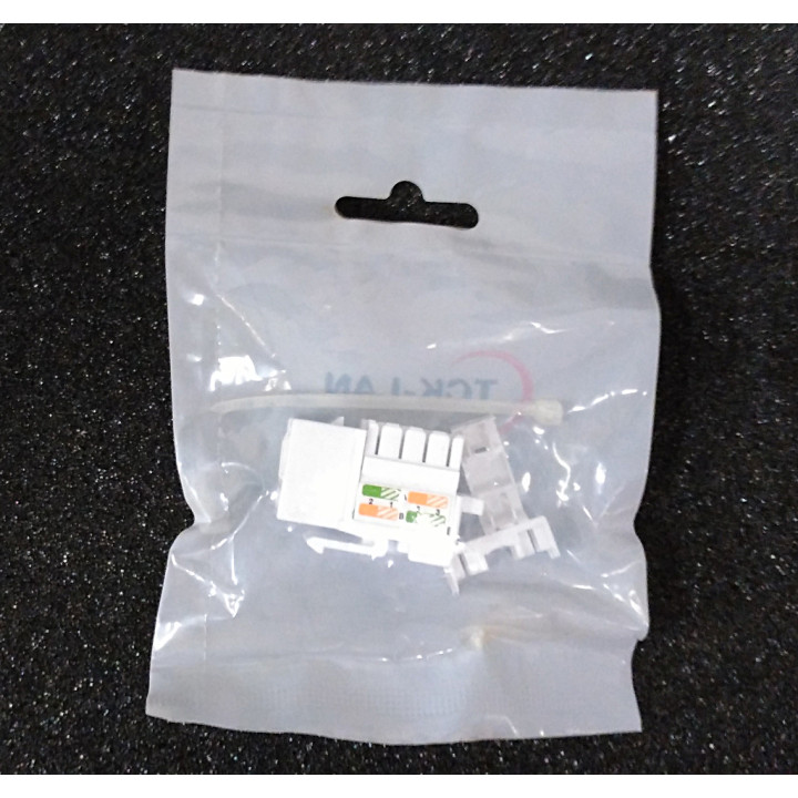 RJ45 Keystone UPT cat.6 T568A/B White with Protection