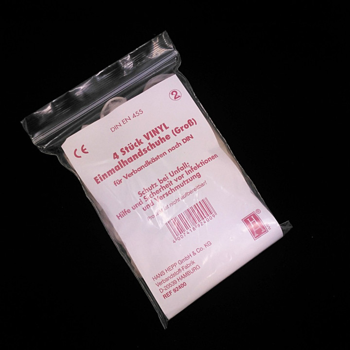 HANS HEPP 92400 - 2 x Confezione da 2 Paia di Guanti in Lattice Monouso - Large