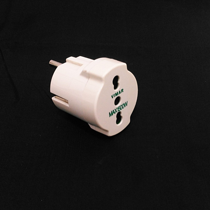 VIMAR 1346 - Adattatore Tedesco/Francese 250V Max 1500W - Bianco
