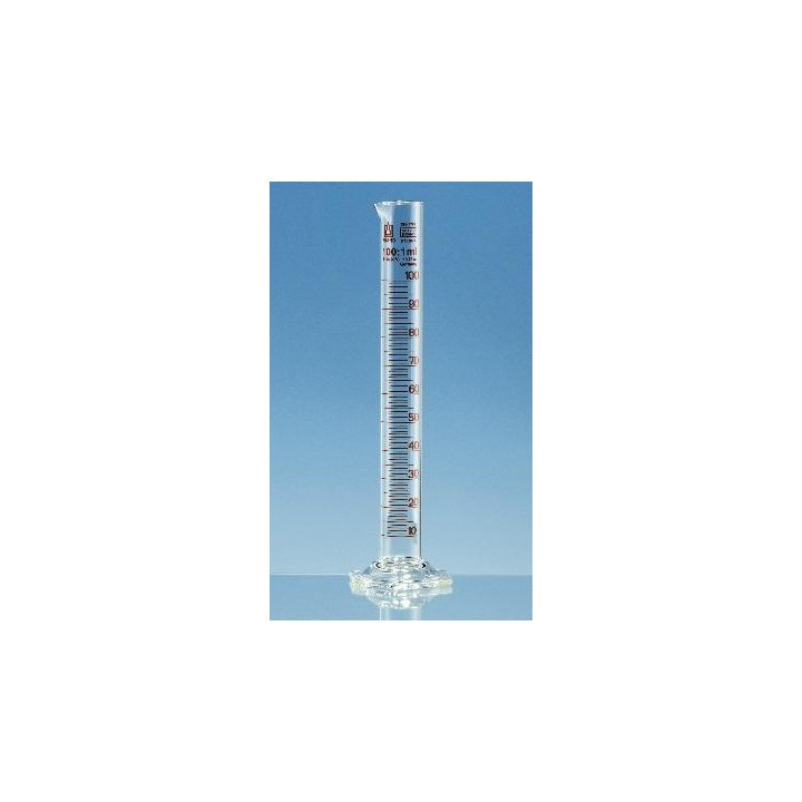 SILBER BRAND - Cilindro Graduato, Vetro Borosilicato 1000:10ml In20°C Classe B