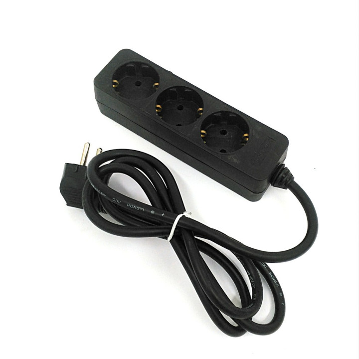 Ciabatta Multipresa 3 Posti 16A 250V Max3500W- Nero