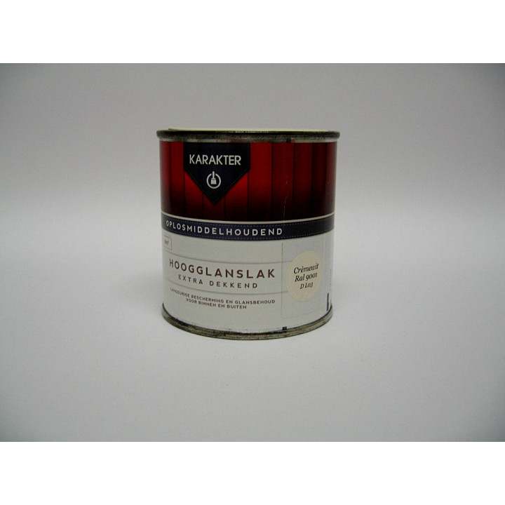 HOOGGLANSLAK Extra Dekkend CREMEWIT Ral 9001 DL03 - 0.25L - 250ml