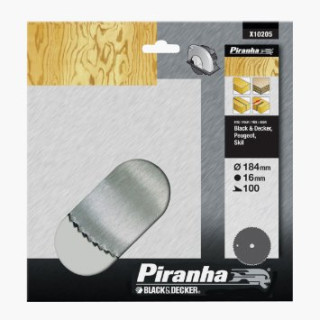 Piranha X10205 Lama Circolare Cromata per Sega 184 x16mm x 100 Denti