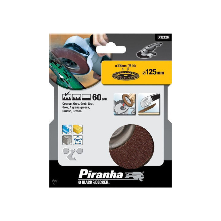 Piranha X32126 Disco Abrasivo a Grana 60 125x22mm