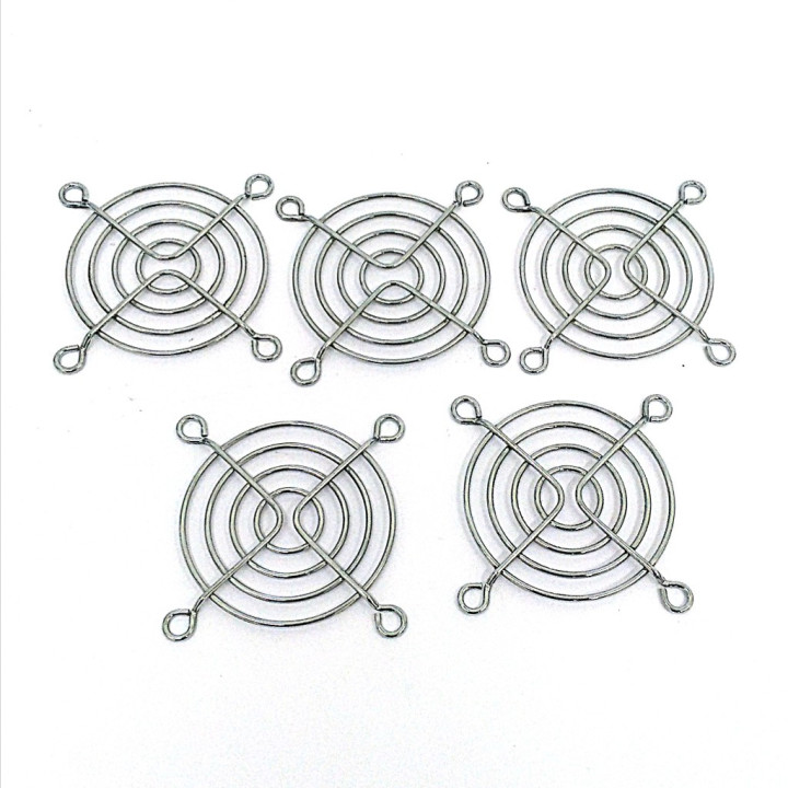 5 x Griglia di Protezione per Ventola 53x53mm in Metallo Cromato Fan Grid