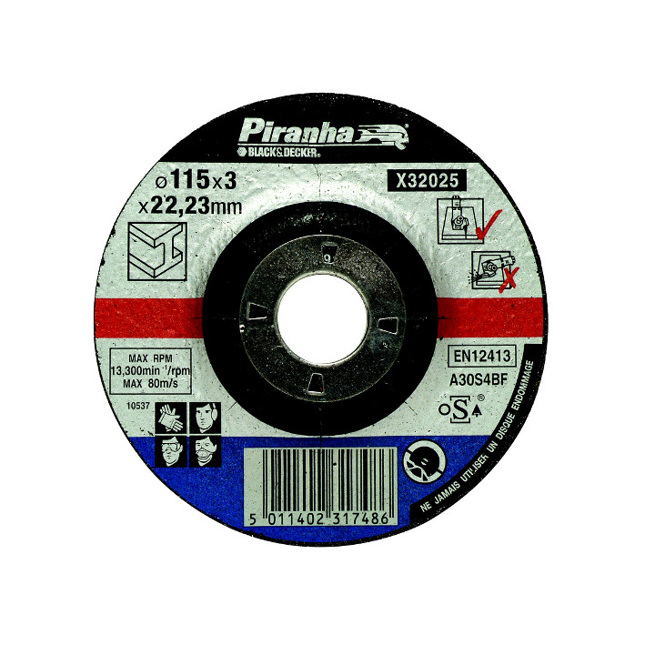 Piranha X32025 Disco Smerigliatrice per Taglio Metalli 115x3x22,23mm