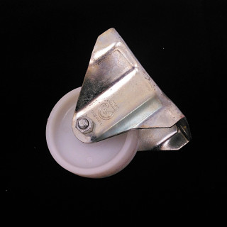 AVO - Ruota Girevole in Plastica Bianca con Supporto Piastra Fisso - D. 80mm