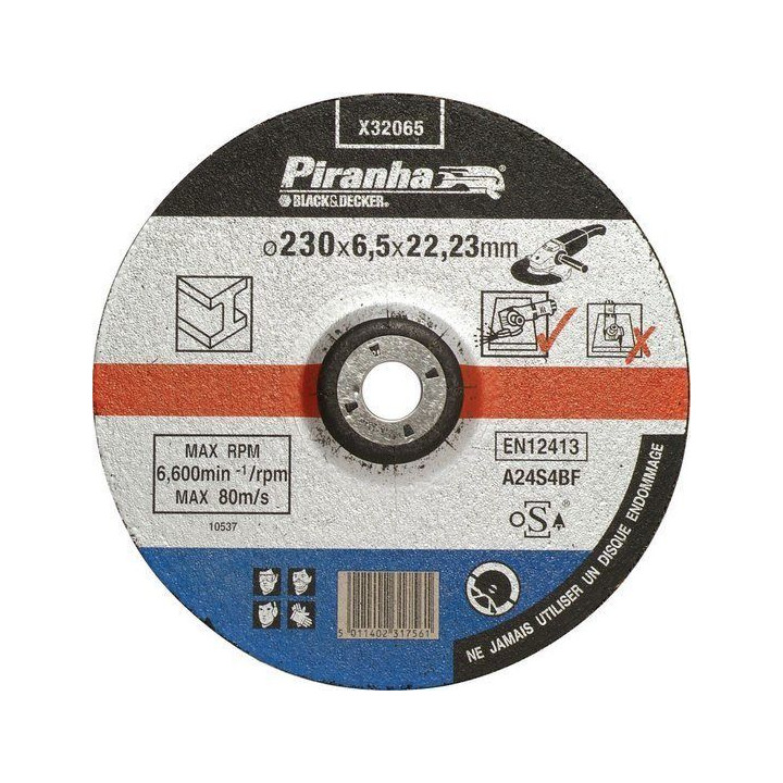 Piranha X32065 Disco Smerigliatrice per Sbavatura Metalli 230x6,5x22,23mm