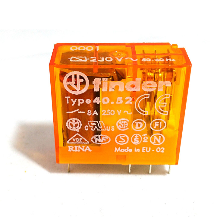 FINDER 40.52 - Relè Elettromagnetico DPDT 8A 250V