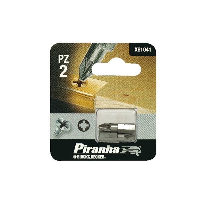 Piranha X61041 Inserto Croce da 25mm PZ 2 per Trapano ed Avvitatore