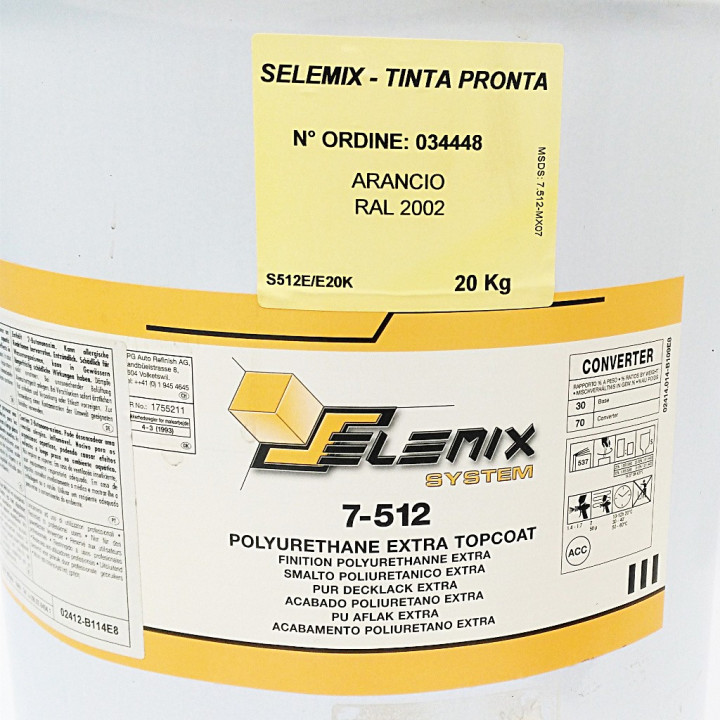 SELEMIX S512E/E20K - Smalto Poliuretanico Extra 7-512 Arancio RAL 2002 - 20Kg